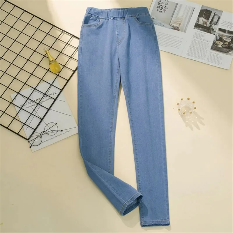 

Oversize Slim Skinny Pencil Jeans Elastic High Waist Denim Pants Spring Korean Casual Pantalones Womens Stretch Cowboy Pant