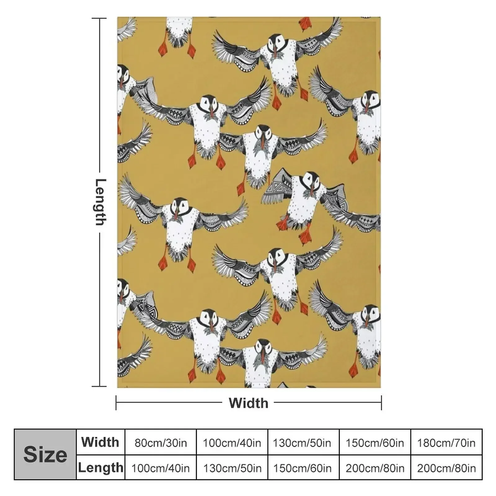 Atlantic Puffins gold Throw Blanket Softest Fashion Sofas heavy to sleep Vintage Decorative Beds Quilt Blankets
