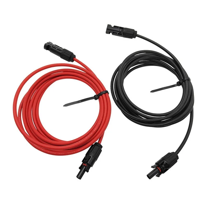 12AWG Extension DC Cable Black Red Wire with PV Connector Waterproof Solar Panel Cable For Home RV Boat Off‑Grid Power System