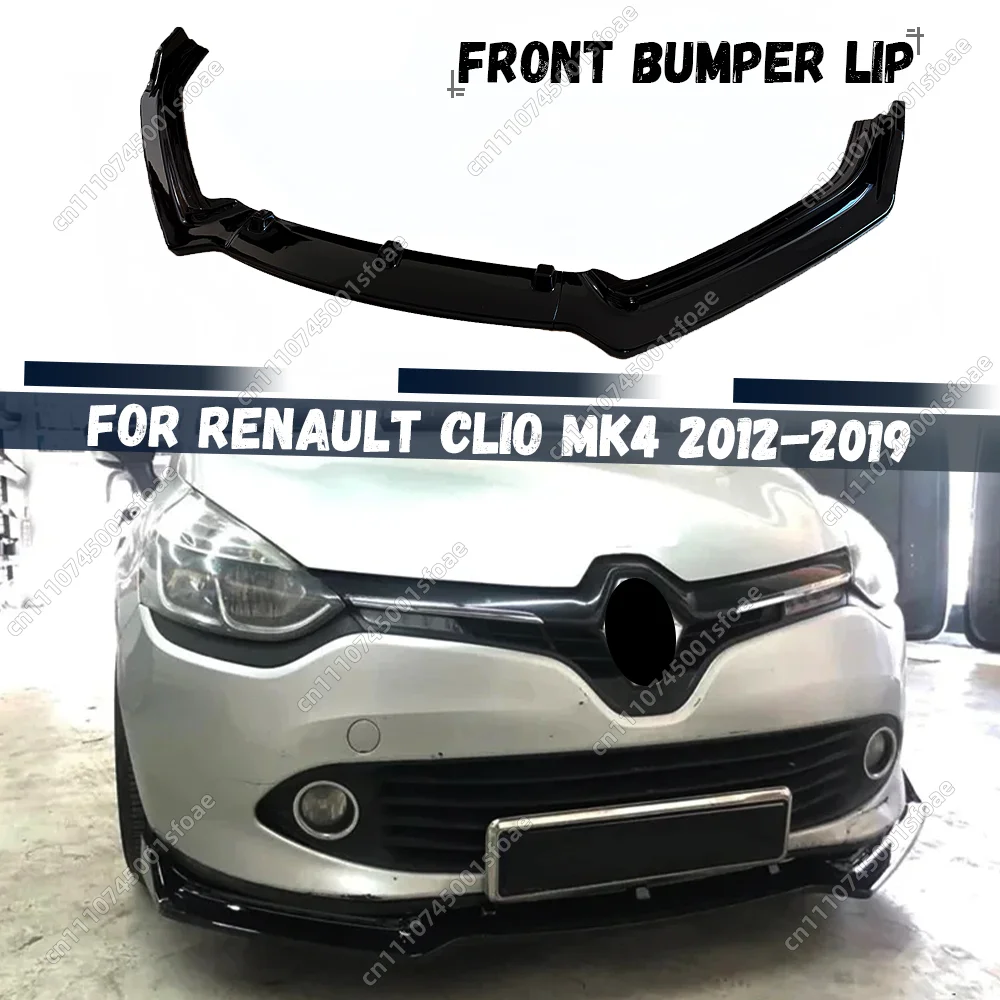 

For Renault Clio MK4 2012-2019 Car Front Bumper Lip Spoiler Splitter Front Bumper Lip Chin Canard Body Kits Tuning