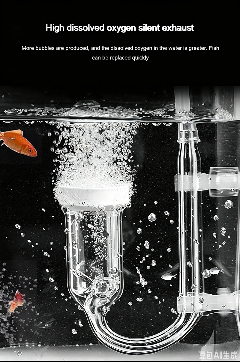 Geräuscharme Aquarium-Sauerstoffpumpe mit Luftstein für Aquarien, Pflanzenbecken und Fischzucht – Detail 4