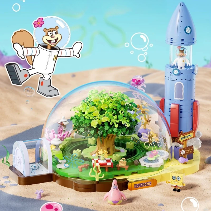 

AREAX Brick Block SpongeBob SquarePants Sandy's Tiki Treehouse Assembly Toy Christmas Gift