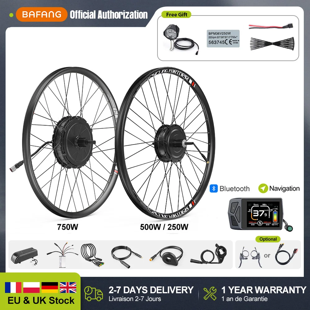 Bafang Wheel Hub Motor 750W 500W 250W Electric Bike Conversion Kit 20 26 27.5 28 29 700C Rear Front Drive Engine 8fun eBike Kit