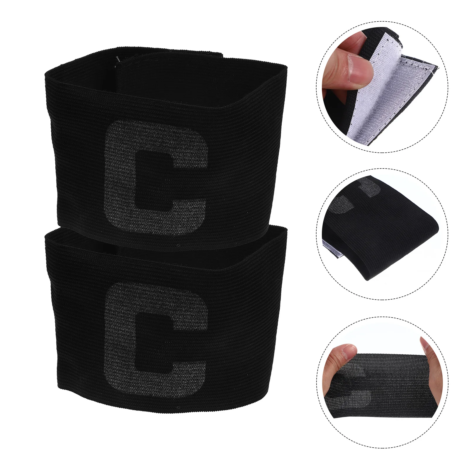 2 Pcs Football Training Supplies Captain C-label Armband Yellow Bands Soccer Balls Nylon Armbands Youth Child