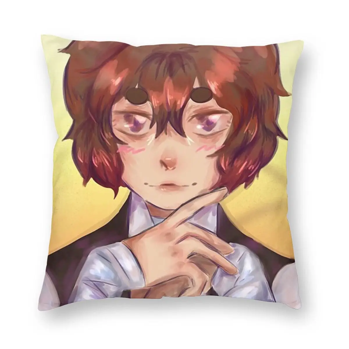 Anime Bungo Stray Dogs Square Pillowcase Pillow Cover Cushion Zip Decorative Comfort Throw Pillow for Home Bedroom