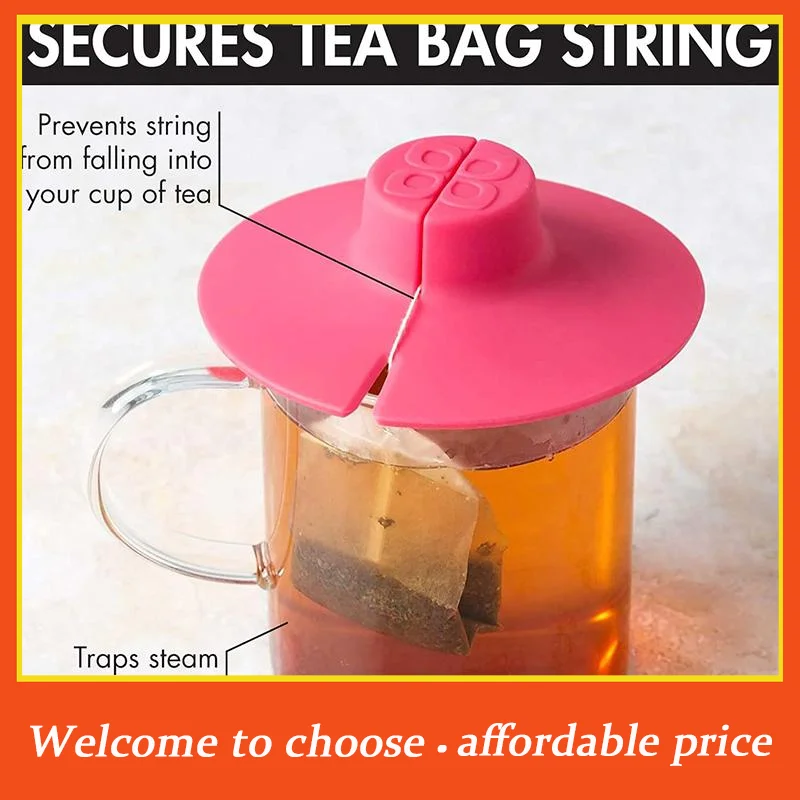**Silicone Tea Bag Partner With Handle Tea Bag Holder & Squeezer Reusable Mugs Lids Easy To Use Dishwasher Safe'