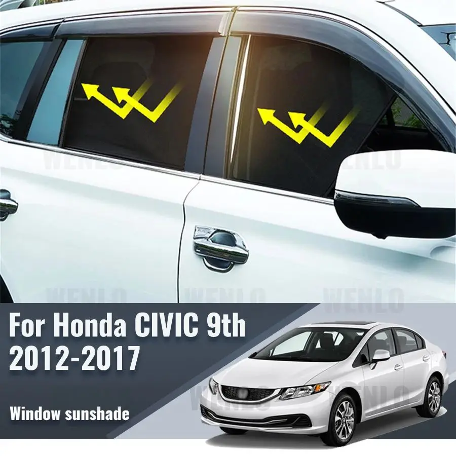 

For Honda CIVIC 9th 2012 2013 2014 2015 2016 Car Sunshade Visor Front Windshield Frame Curtain Rear Side Baby Window Sun Shade