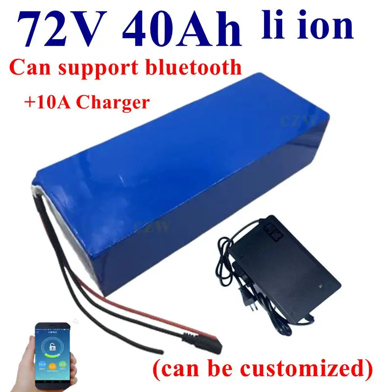

CZW72v 40Ah литий-ионный аккумулятор Bluetooth BMS APP литий-ионный для 5000 Вт электрического снегохода Горный велосипед трактор Мотоцикл скутер