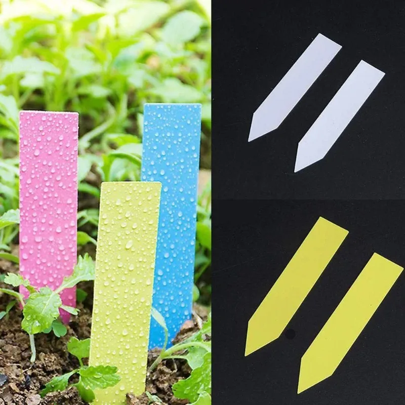 500Pcs 5*1cm Garden Plant Labels Plastic Tags Nursery Markers Flower Pots Seedling Tray Mark Tools