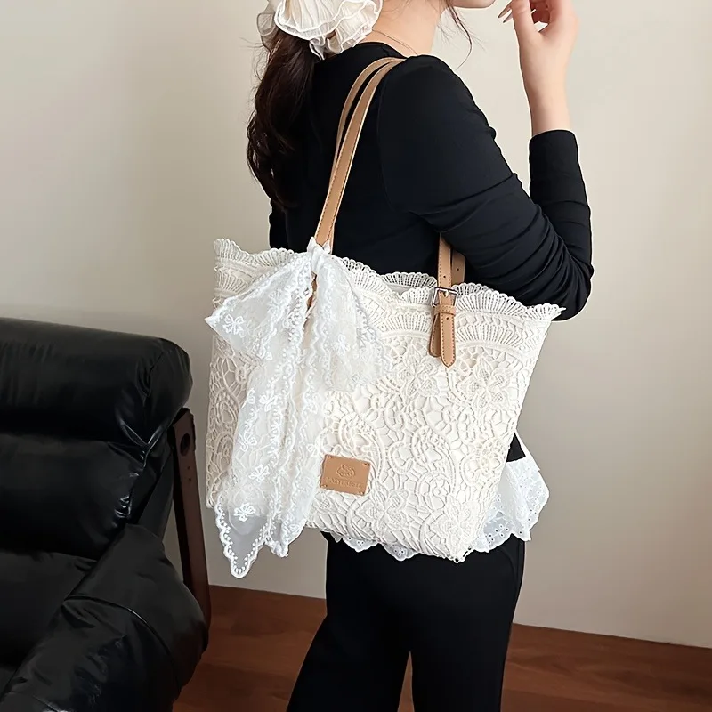 

Summer New Woven Tote Bag Hollow Out Lazy Style Beach Straw Handbag for Women Casual