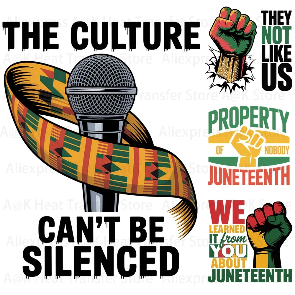 Juneteenth Black Pride Iron-on Transfer DIY Washable T-shirt Heat Transfer Decal Patch Oil Painting Design