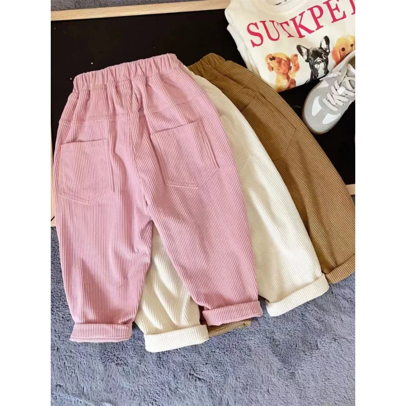 Fashionable and Cute Girls Autumn Clothing Pants2024New Fashionable Children's Clothing Spring and Autumn Casual Outdoor Long