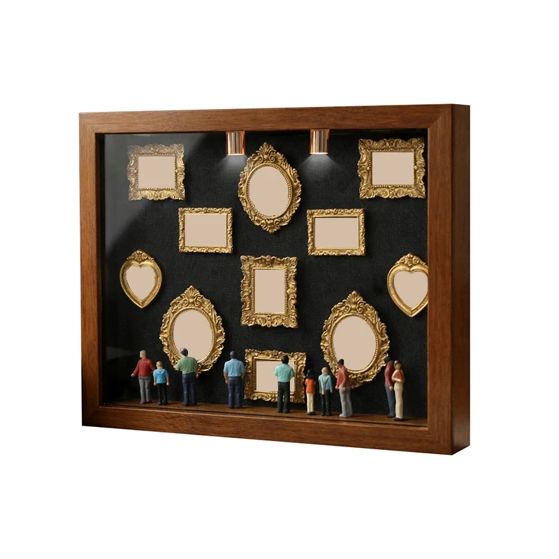 DIY Cat Silhouette Museum Box, LED Light Photo Display Case