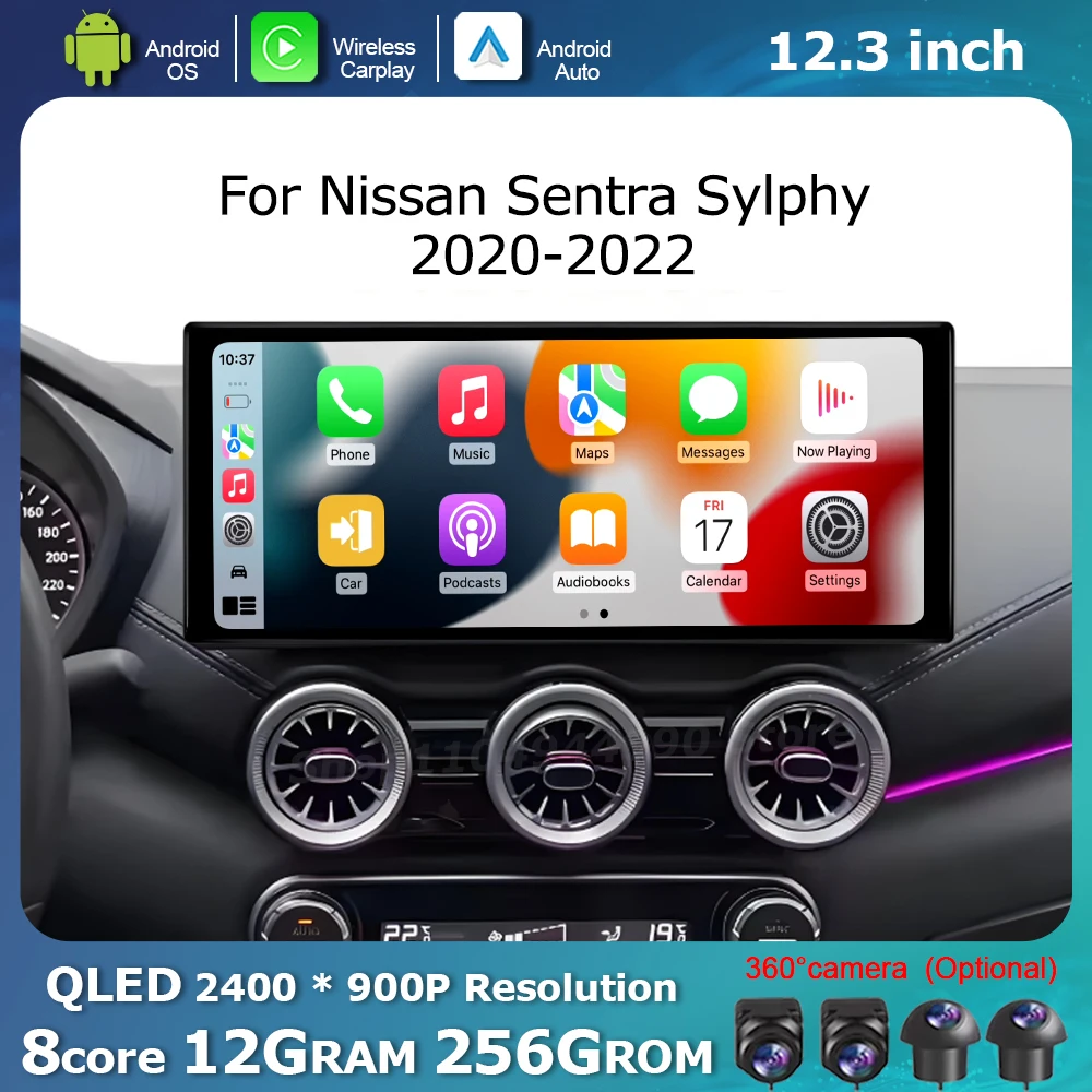 for Nissan Sentra Sylphy  2020-2022 Multimedia Touch Display Screen Car Radio Player GPS Navi WiFi Wireless Carplay Android Auto