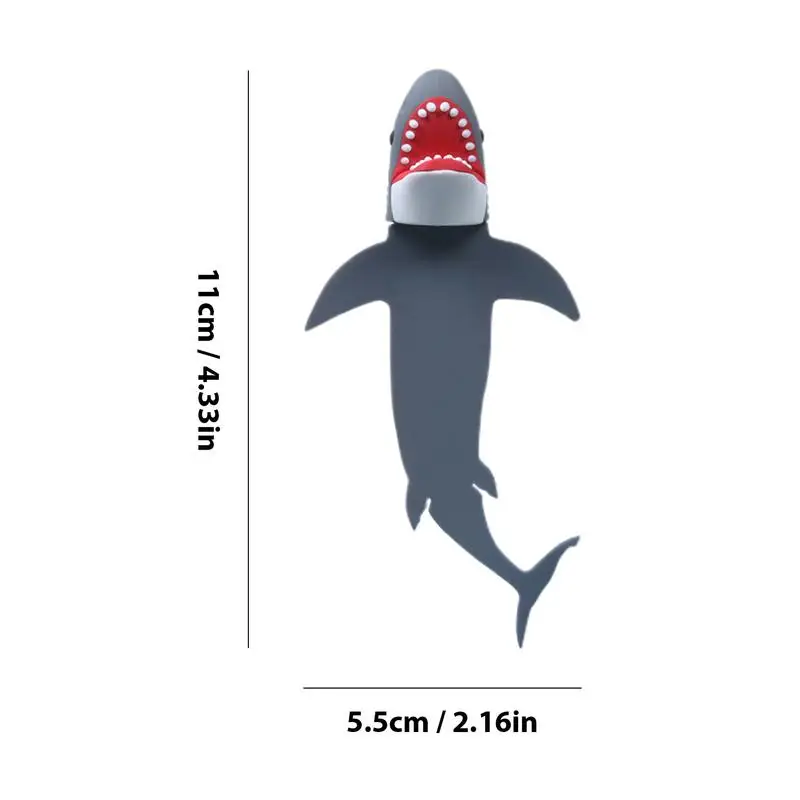 1PC 3D Stereo Bookmark Creative PVC Cartoon Marker Book Clip Shark Crocodile Bookmark Of Pages Kids Gifts School Stationery