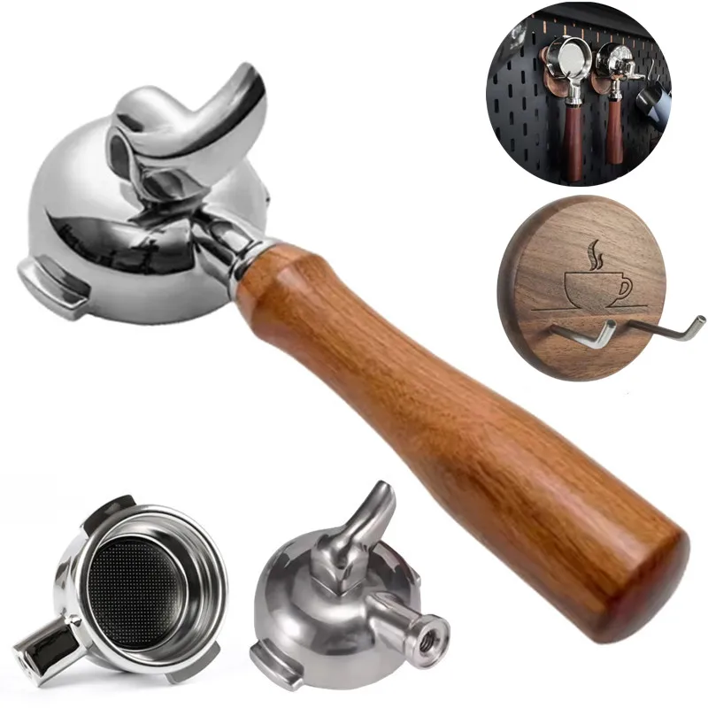 E61 бездонный портафильтр для кофе, держатель фильтра с носиком, 58 мм для заварочной головки EXPOBAR E61, эспрессо-машина с крючком для ручки кофе