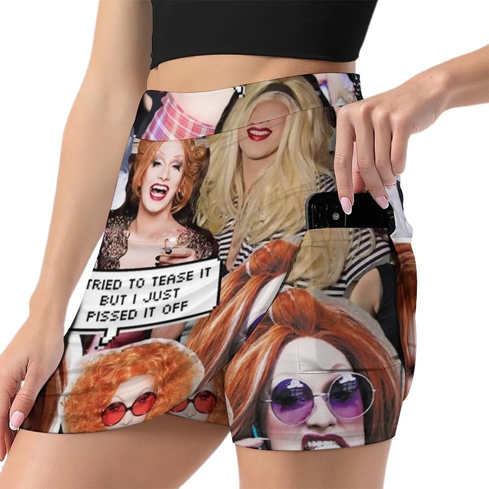 Jinkx Monsoon Mini Skirt ชุดเดรสฤดูร้อนของผู้หญิง กระโปรงผู้หญิงหรูหรา กระโปรงผ้าซาติน