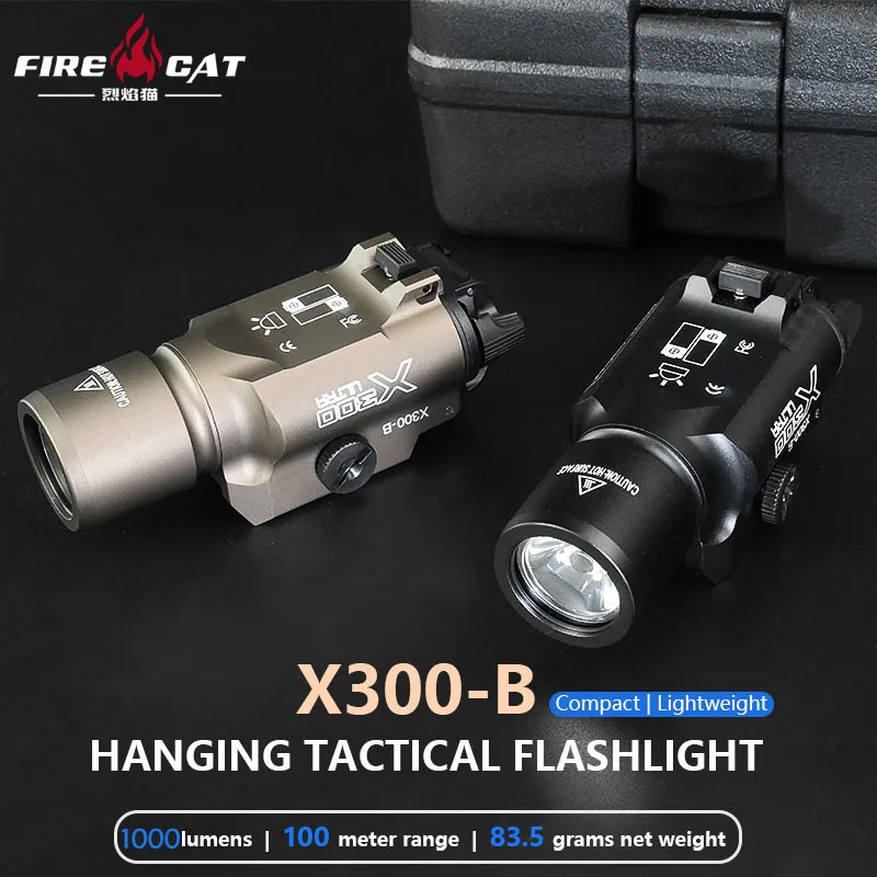 Tactics Metal Scout Light X300 X300-B 1000LM high-power Weapon Flashlight X300B Hanging pistol LED Glock G17 18 19 For 20MM Rail