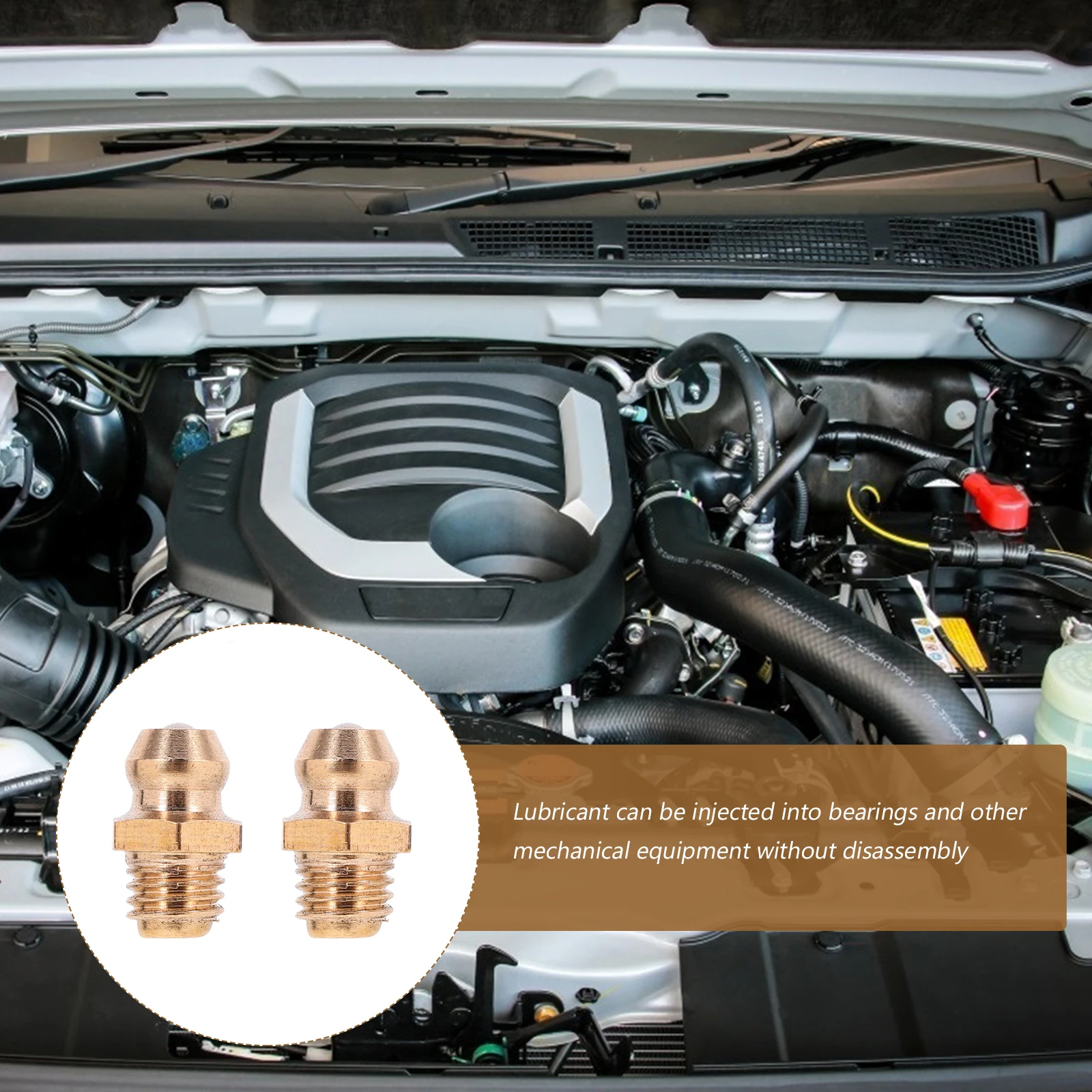 

25pcs Zerk Grease Fittings 1/4-28 SAE-LT Copper Straight Oil Nozzle Kit Excavator Accessories Automotive Industrial Hardware