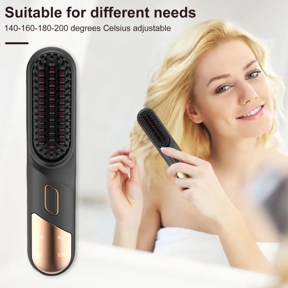 Hair Straightener Brush Wet Dry Hair Straightener Cordless Hair Straightener Brush for Fluffy Hairs Styling Tool Detangling Comb