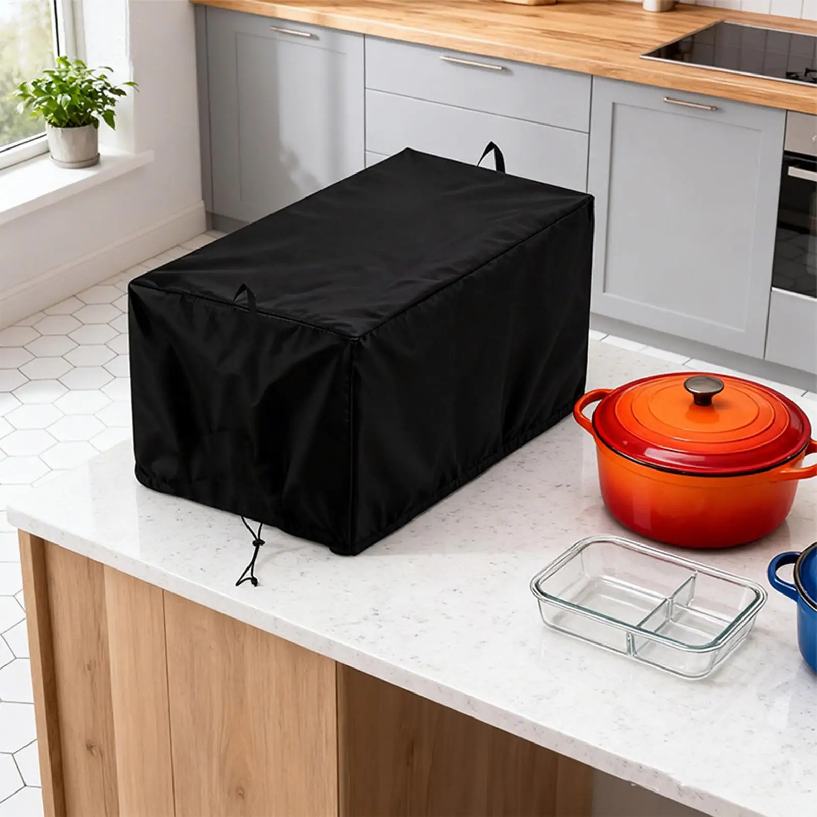 Deep Fryer Cover with Drawstring Heavy Duty Protector 12x22x16inch Case for Indoor Outdoor Kitchen Garage Balcony Home