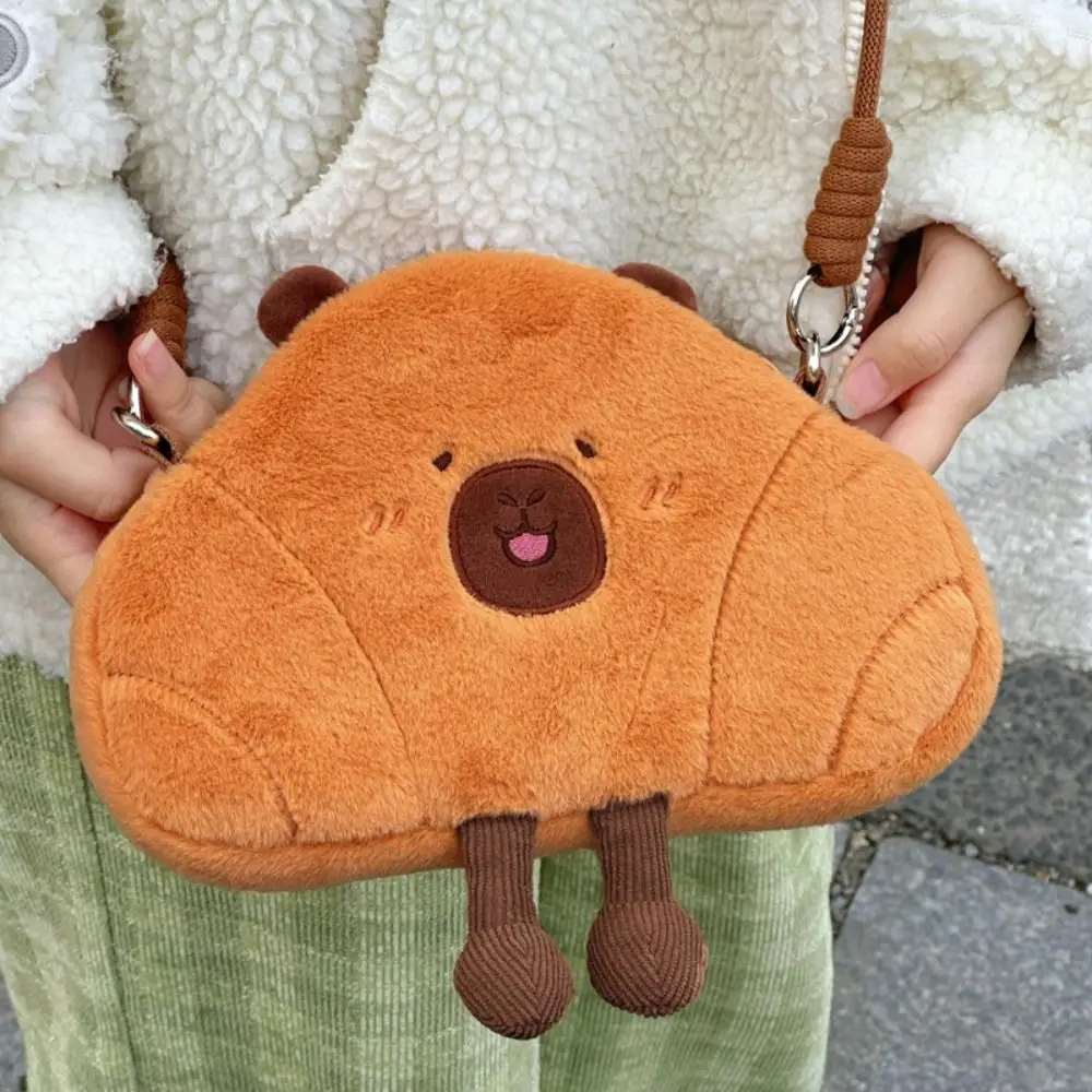 

Cute Capybara Crossbody Bag Large Capacity Plush Handbag Soft Gift Shoulder Bag for Women Girls