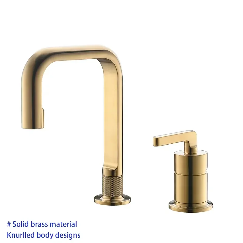 Golden In Wall Mounted Separate One Handle Bathroom Faucets Mixture