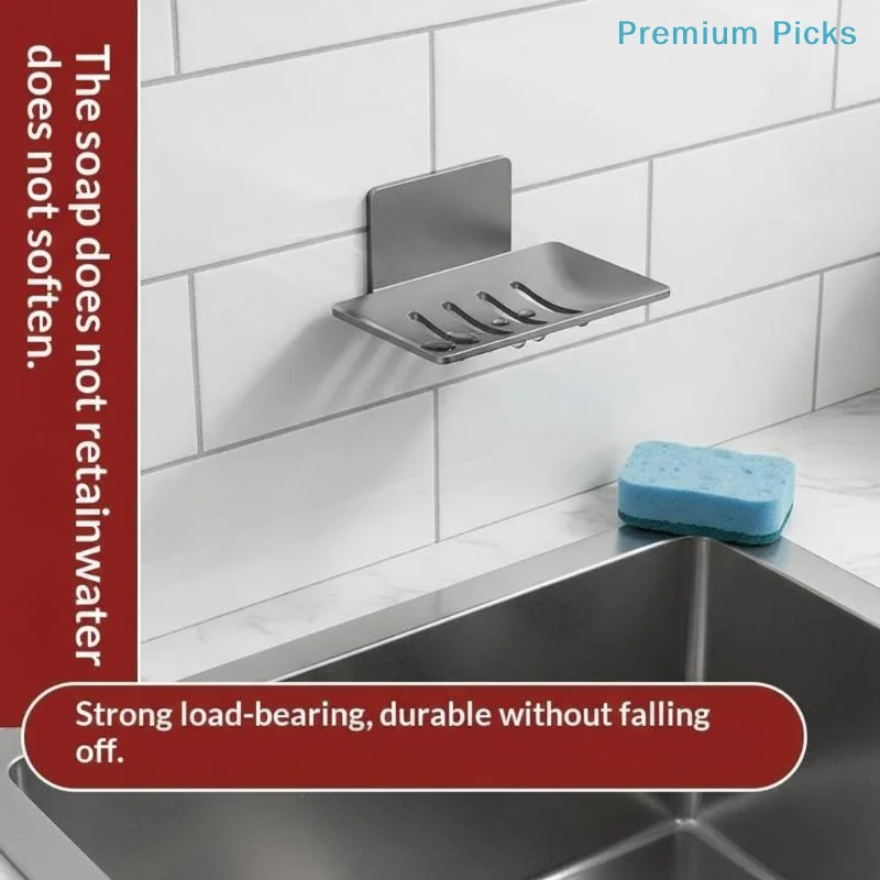 portableNo Drill Wall Mounted Soap Dish Hollow Drainage Self Adhesive Soap Holder for Bathroom Shower Home Use