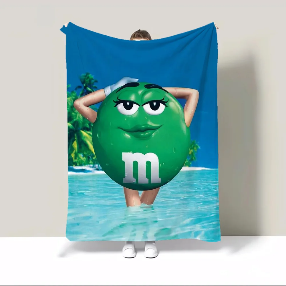 M&M\'s Home Interior Character Blanket 150x200 Custom Blankets Characters Knitted Plaid Microfiber Bedding Beach Towel Bed Throw