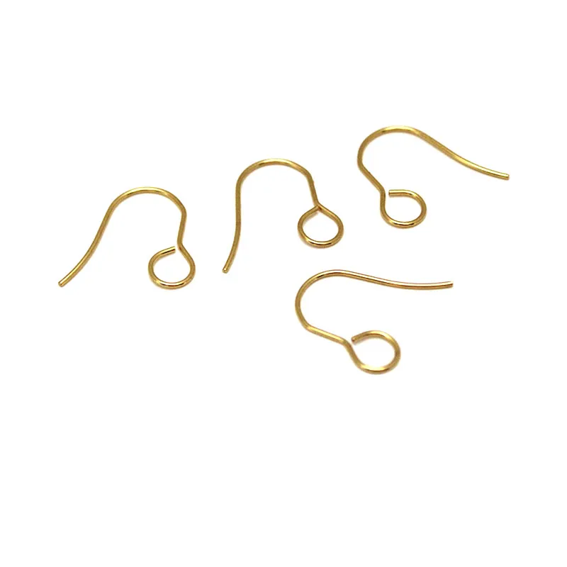 30-100PCS Stainless Steel Ear Wires Simple Earrings Hooks Gold Color for Crafts Earring Findings DIY Jewelry Making Accessories