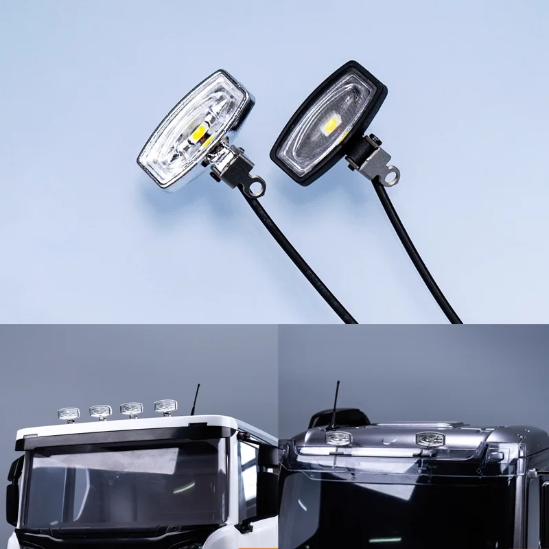 

2Pcs Roof Lights for 1/14 Tamiya RC Dump Truck SCANIA 770S R620 VOLVO 750 Mercedes-Benz ACTROS 3363 MAN TGX LESU Toys Car Parts