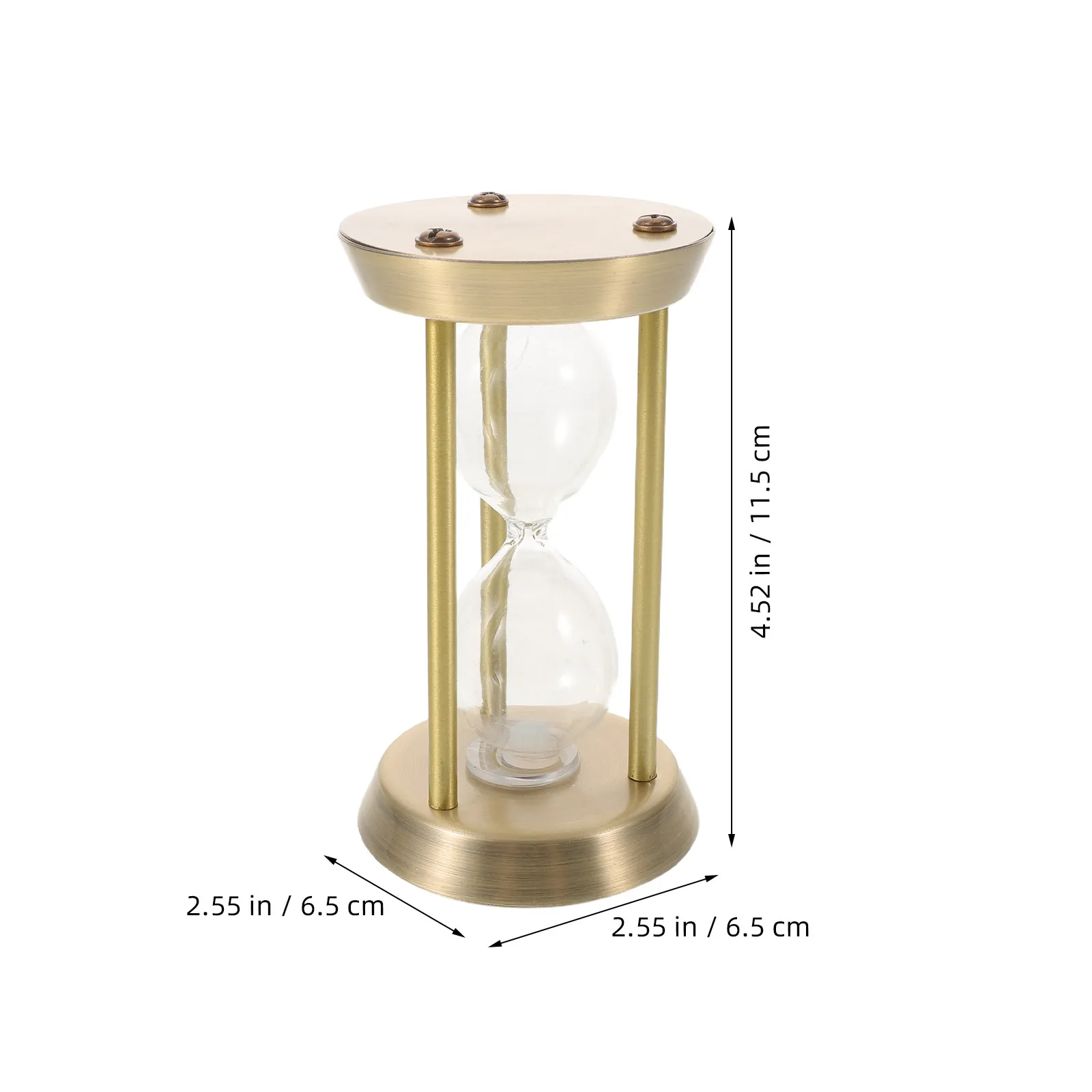 Empty Metal Hourglass 4 Inch Fillable Sand Timer for Creative DIY Projects Wedding Unity Ceremony Living Room Desk Decor Vintage