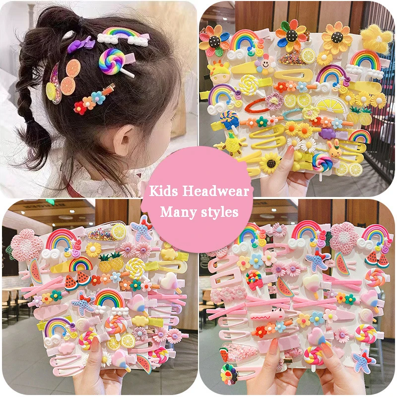 14/10/9Pcs Bowknot Baby Girl Hairpins Cute Floral Kids Headwear Children Hair Clips Baby Hairpin Kids Barrettes Hair Accessories