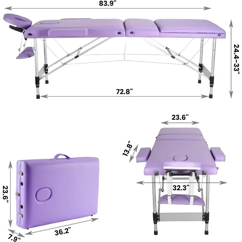 Portable Massage Table 3 Fold 23.6