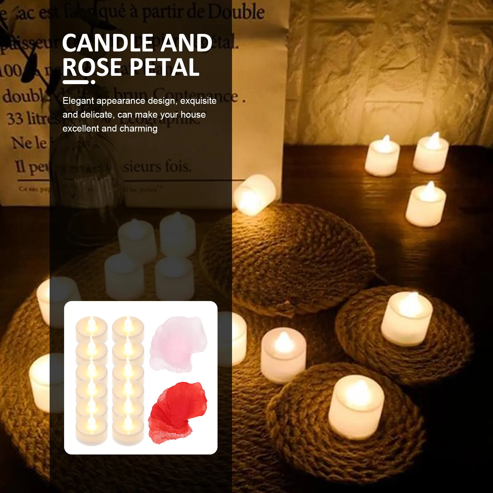 1Set LED Electronic Rose Petals Creative Romantic Night Lighting Wedding Home Party Decoration Centerpiece Set