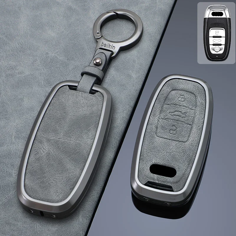 

Zinc Alloy Leather Car Key Case Cover for Audi A1 A3 A4 A5 A6 A7 A8 4m 8W Q3 Q5 Q7 S4 S5 S6 S7 S8 R8 TT Quattro 2009-2015