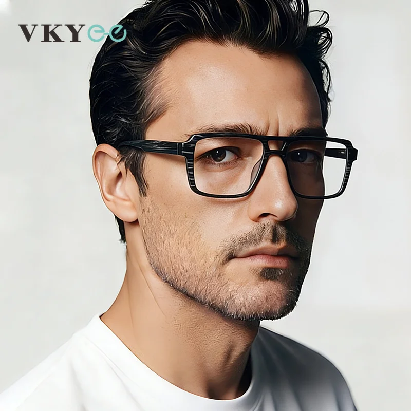 

VICKY Classic Minimalist Geometric Square Design Men's Blue Light Blocking Reading Glasses Customizable Prescription PFD2289