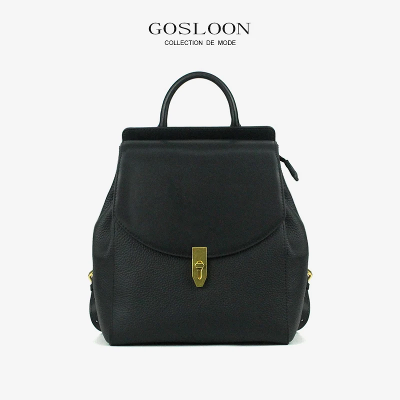 GOSLOON-Luxury Brand Handbags Women\'s High Quality New Travel Casual Retro Ladies Backpack Handbags Leather Bags GOSLOON-H40