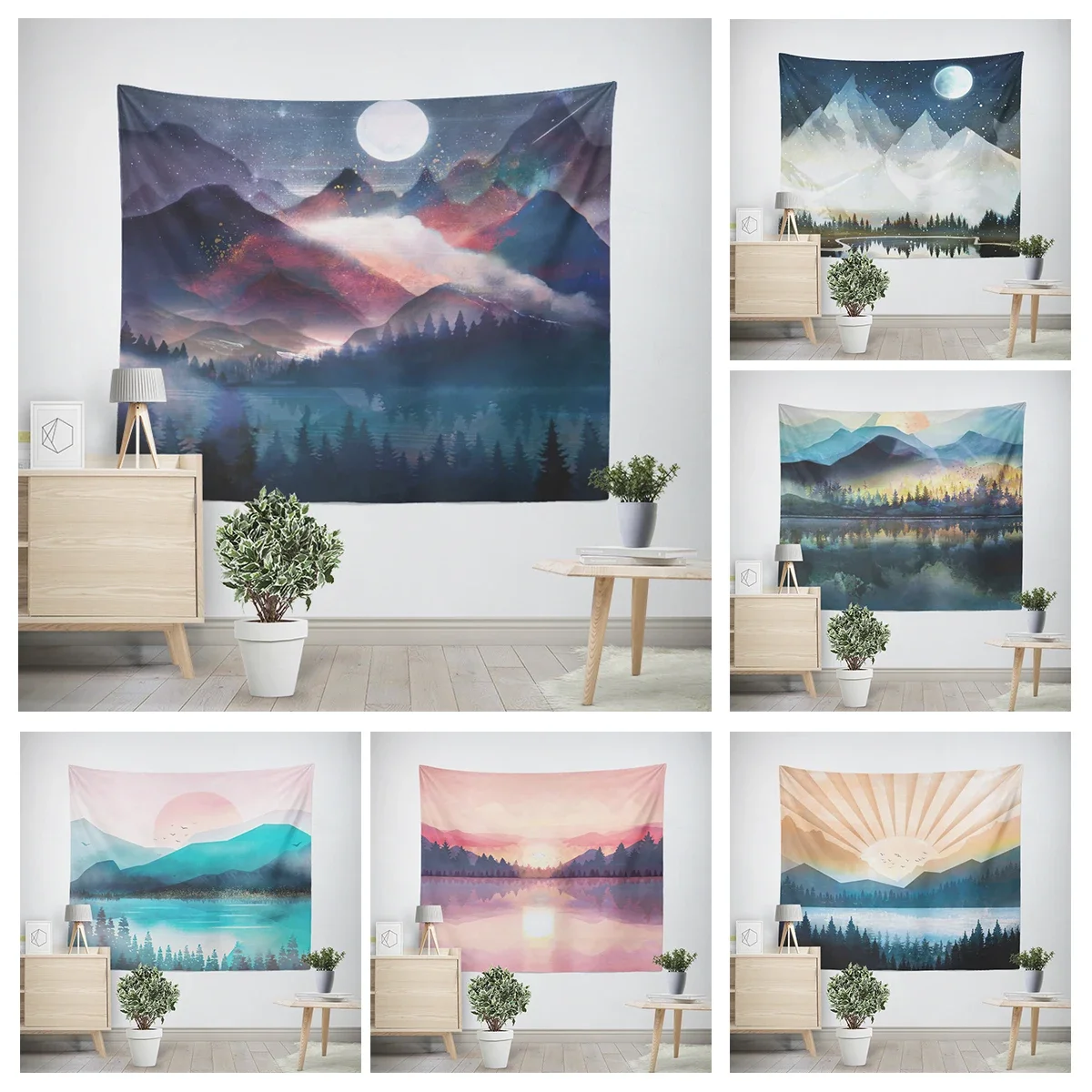 Home decorations modern room decor items wall tapestry aesthetic bedroom wall art large fabric tapestrys boho Abstract nordic