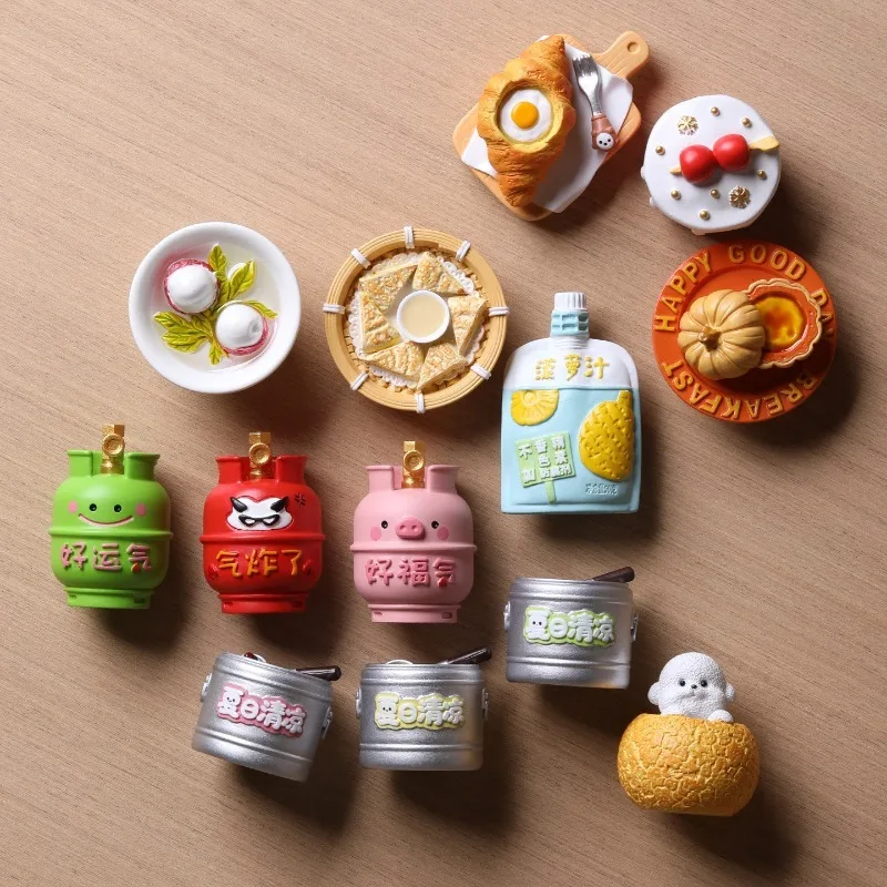 

Miniature Food Fridge Magnet Set - 3D Realistic Gas Can & Kitchen Decor Fun Magnetic Toys for Home & Office