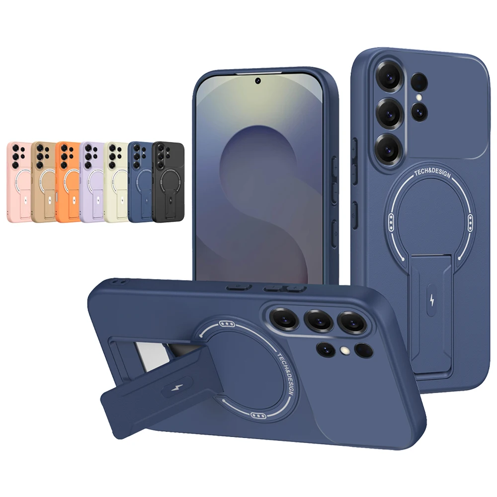 Luxury Magnetic Folding Stand PC Case For Samsung S26 S25 Edge S24 Plus FE S23 S22 Ultra A56 A55 A54 A16 A15 Protective Cover