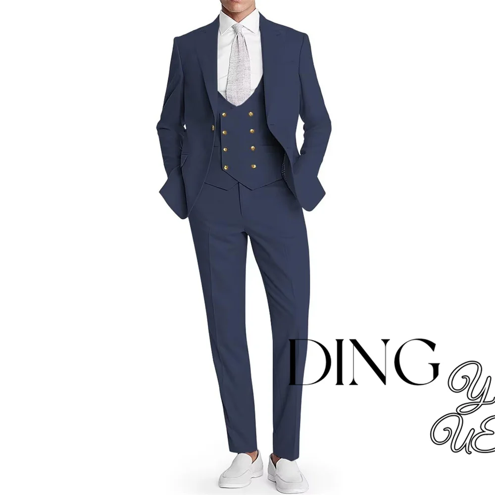 Men's Suit Slim Fit 3 Piece Suit One Button Peal Lapel Blazer Vest Pant Formal Wedding Groomsmen Suit Prom Tuxedo