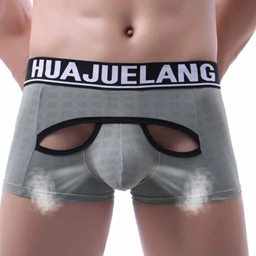 Sexy Boxer Shorts Men Foreign Trade Underwear U Convex Design U Bag Underpants Hollow Shorts Male Breathable Boxershorts Panties