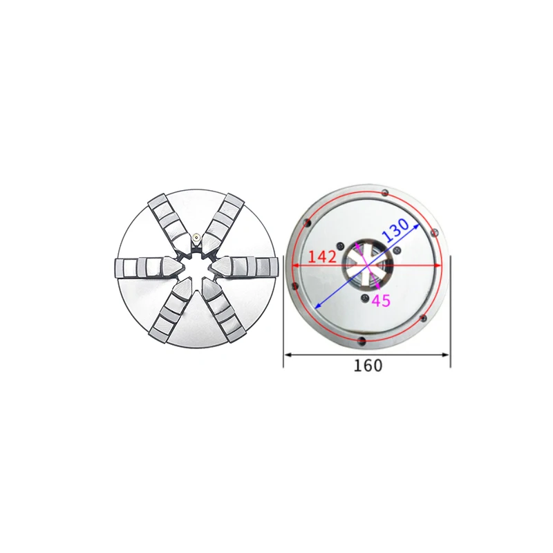 

SANOU K13-160 CNC 6-кулачковый Самоцентрирующийся патрон для мини-токарного станка с ЧПУ 160 мм 6 дюймов