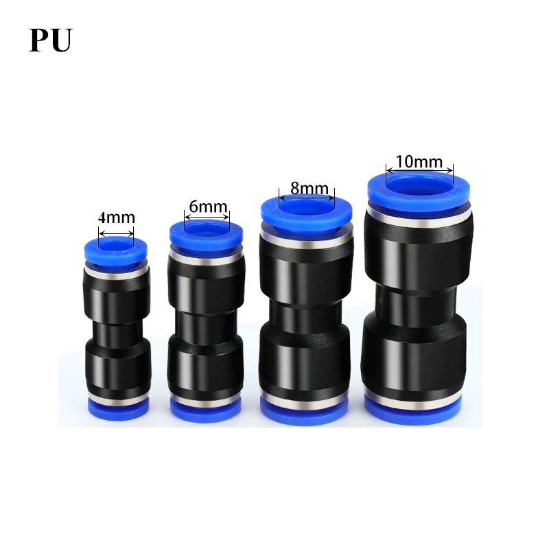 Conector de tubo de montaje neumático, accesorios rápidos de aire, manguera de empuje de agua de plástico de 4mm, 6mm, 8mm, 10mm, 12mm, 14mm, PU PE PY LSA HVFF