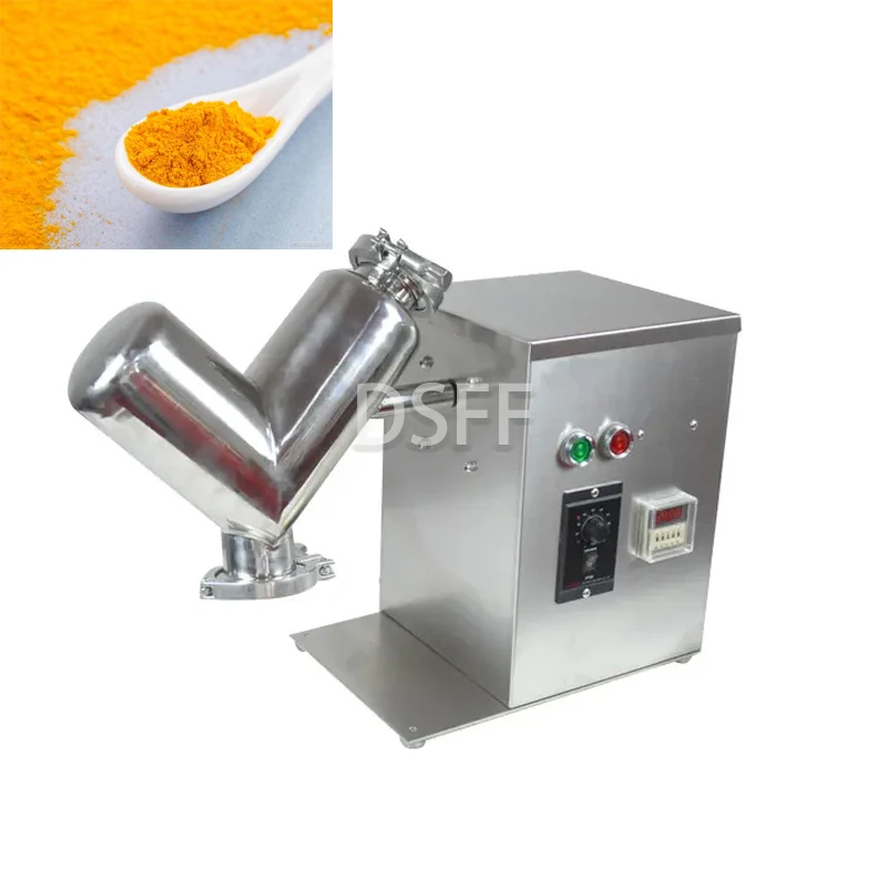 New 2L Stainless Steel Mini V-Type Mixer, Commercial Powder Particle Mixer