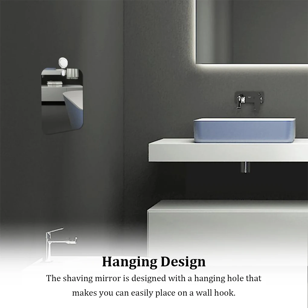 Fogless Shaving Mirror Bathing Hotel Bathroom Holder Accessory Portable Wall Mount Makeup Shower Mirrors Travel