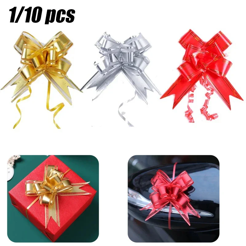 

1/10pcs Christmas Pull Bow Ribbons Flower Wedding Gifts Wrap Packing Valentines Day Birthday Events Party Supplies