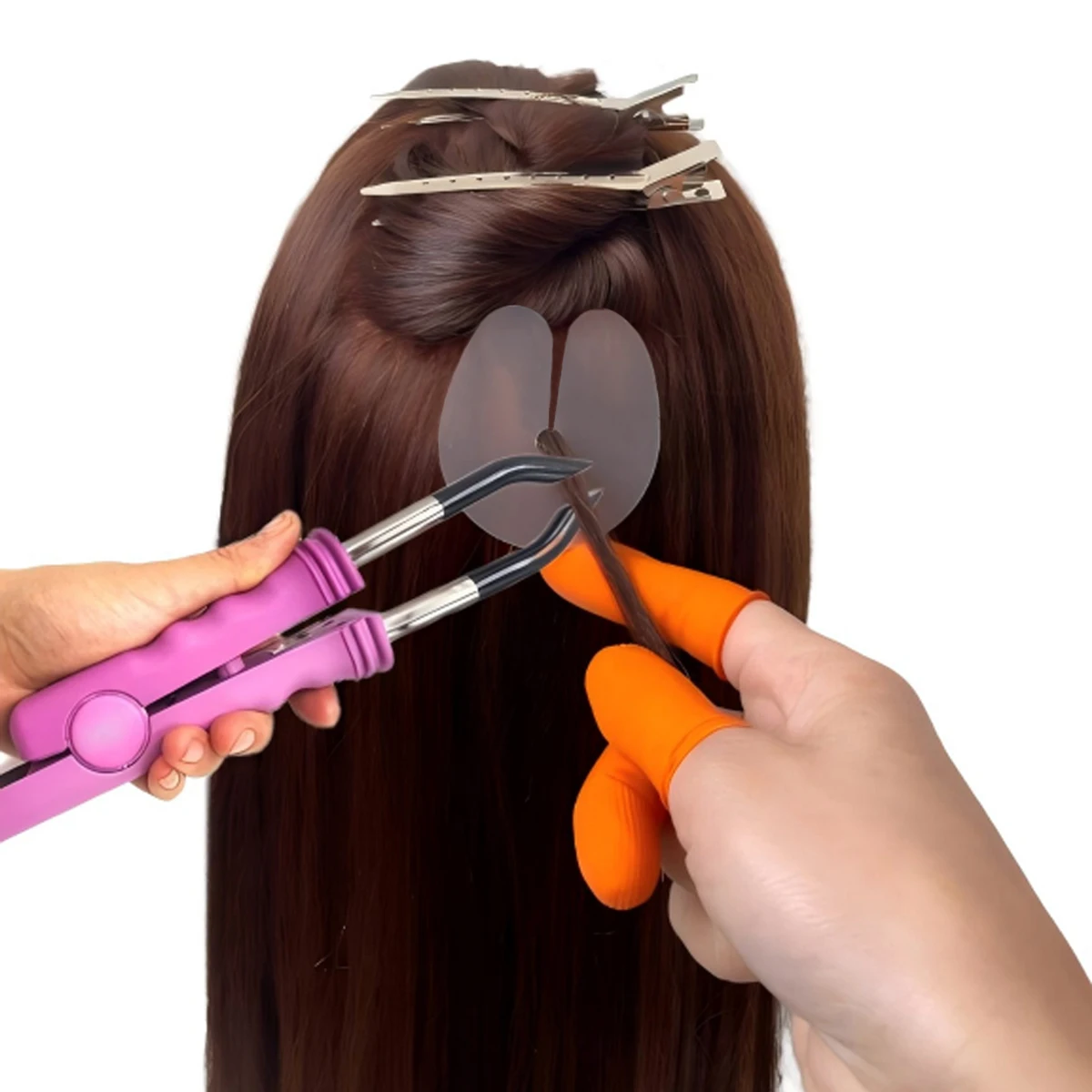 20 шт., термозащита для наращивания волос, термоклейкая защита, шаблон-разделитель, кератиновый клей, защита, теплозащитные ограждения