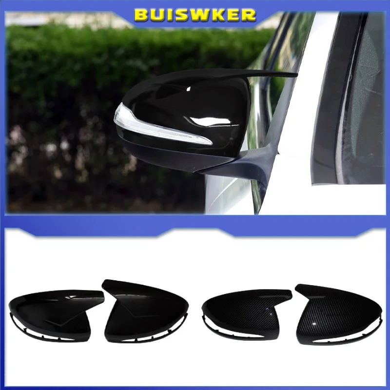 

For Mercedes-Benz E GLC S C Class W205 W213 X253 W222 W238 Mirror Caps Glossy Black Cover Car Accessorie